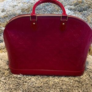 Louis Vuitton Fuchsia Red Alma GM Satchel